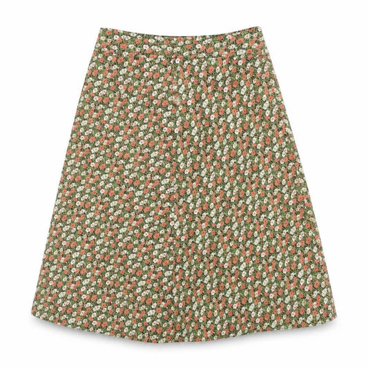 Preworn  Womens Green Floral  A-Line Skirt Size 28 in