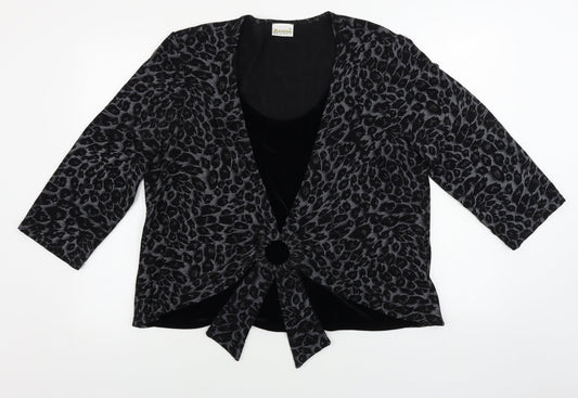 Roman  Womens Black Floral  Pullover Jumper Size XL