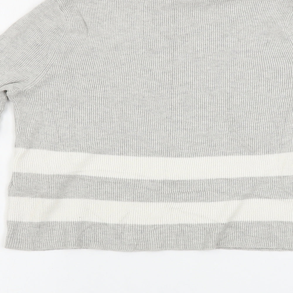New Look  Girls Grey Striped  Pullover Jumper Size 11-12 Years