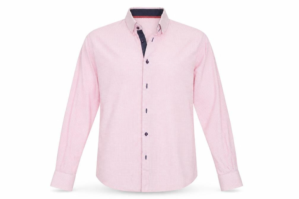 a2 BY ANDRE Mens Pink Polka Dot   Button-Up Size L