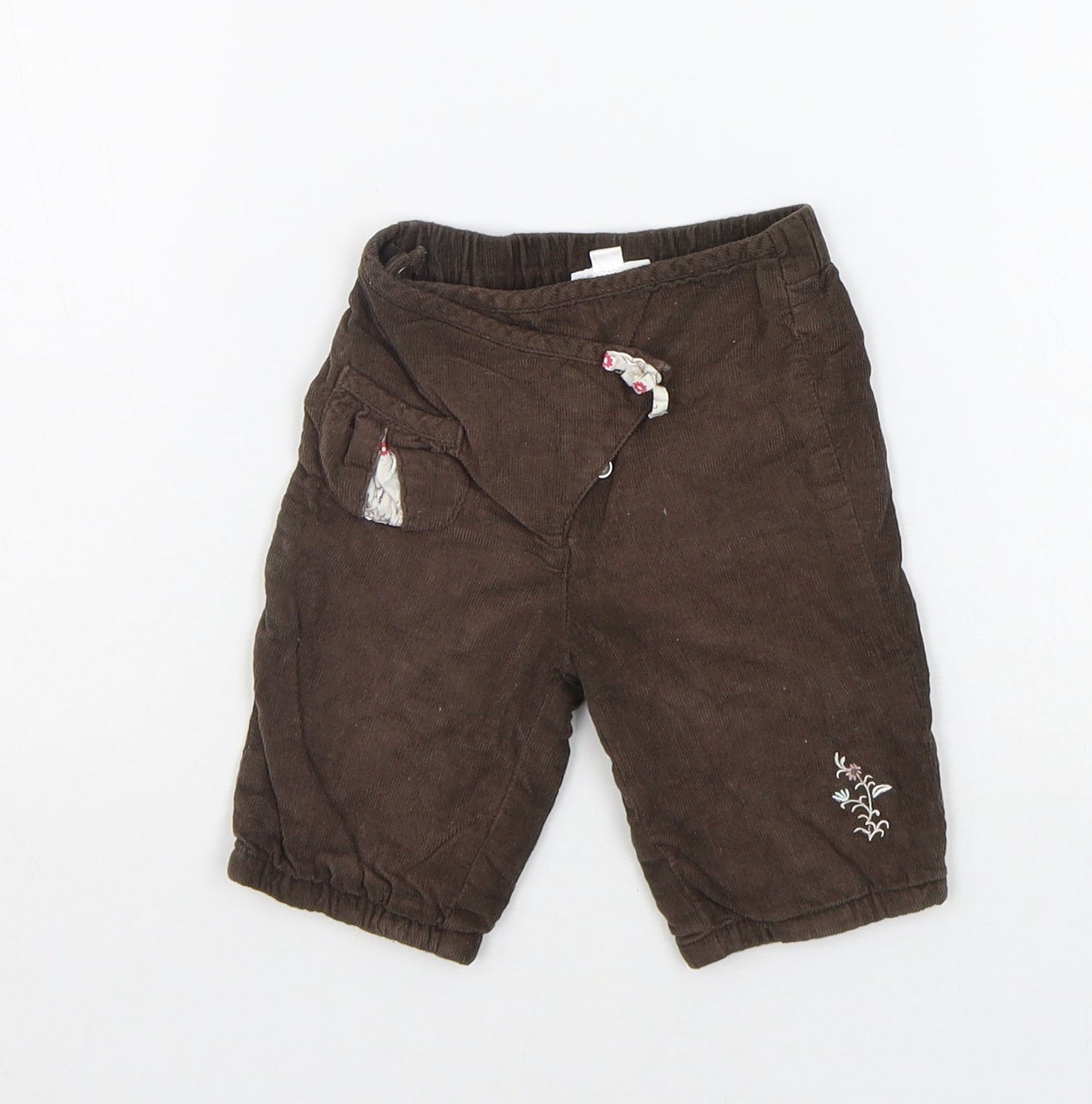Vertbaudet Girls Brown   Jogger Trousers Size 0-3 Months