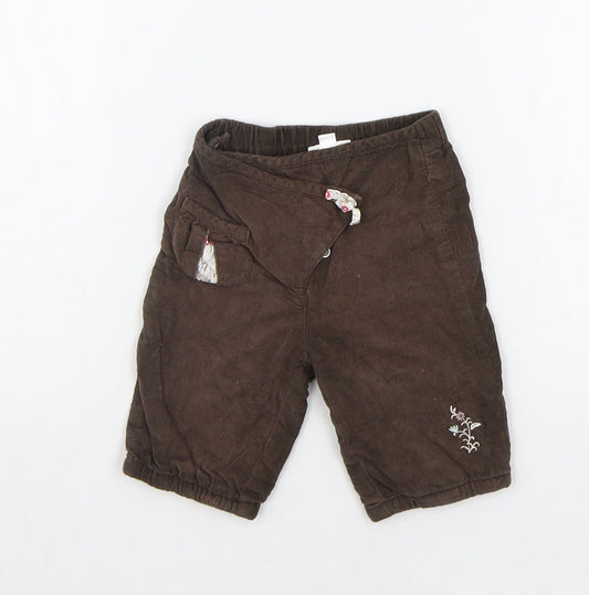 Vertbaudet Girls Brown   Jogger Trousers Size 0-3 Months