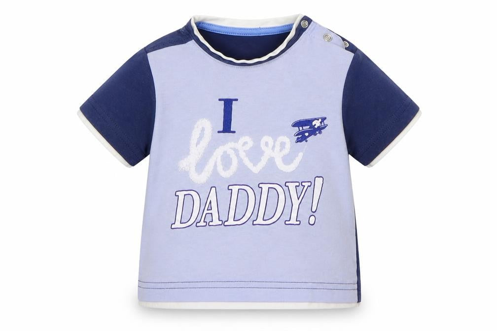 Mothercare Baby Blue Geometric  Basic T-Shirt Size 6-9 Months