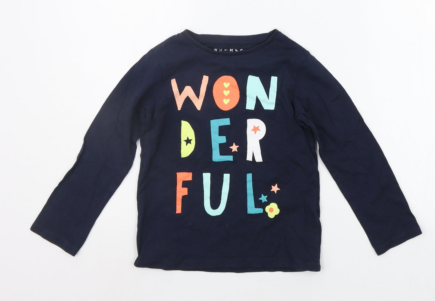 Nutmeg Boys Blue Geometric  Basic T-Shirt Size 5-6 Years
