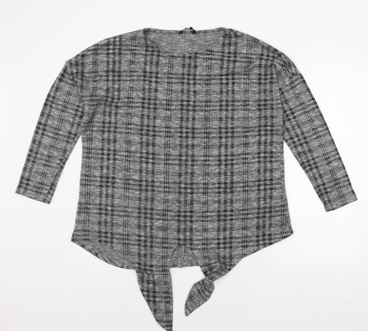 pEP&CO Womens Grey Check  Pullover Jumper Size 16