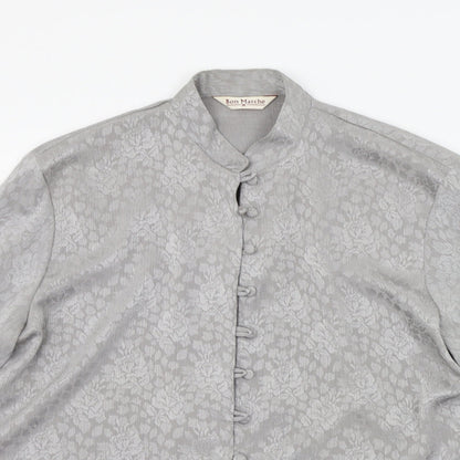 Bonmarché Womens Grey Basic Button-Up Size 16