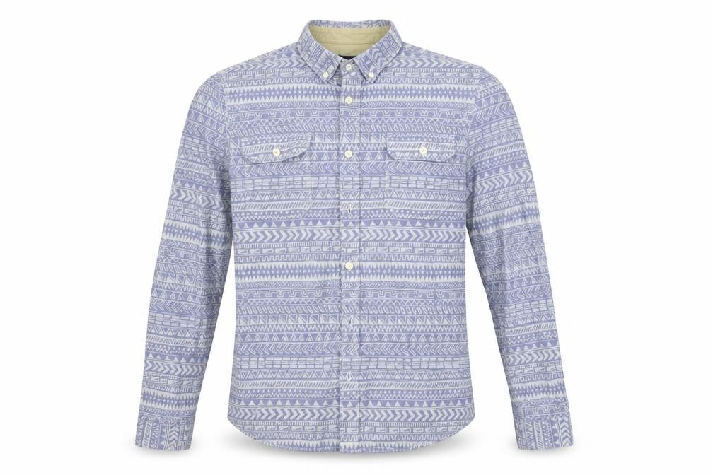 ASOS Mens Blue Geometric   Button-Up Size S