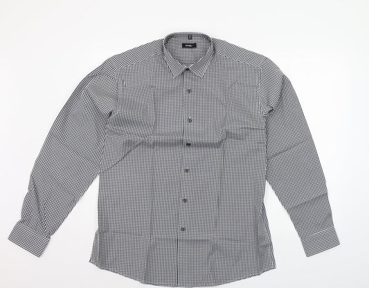 disley Mens White Check   Button-Up Size 15.5