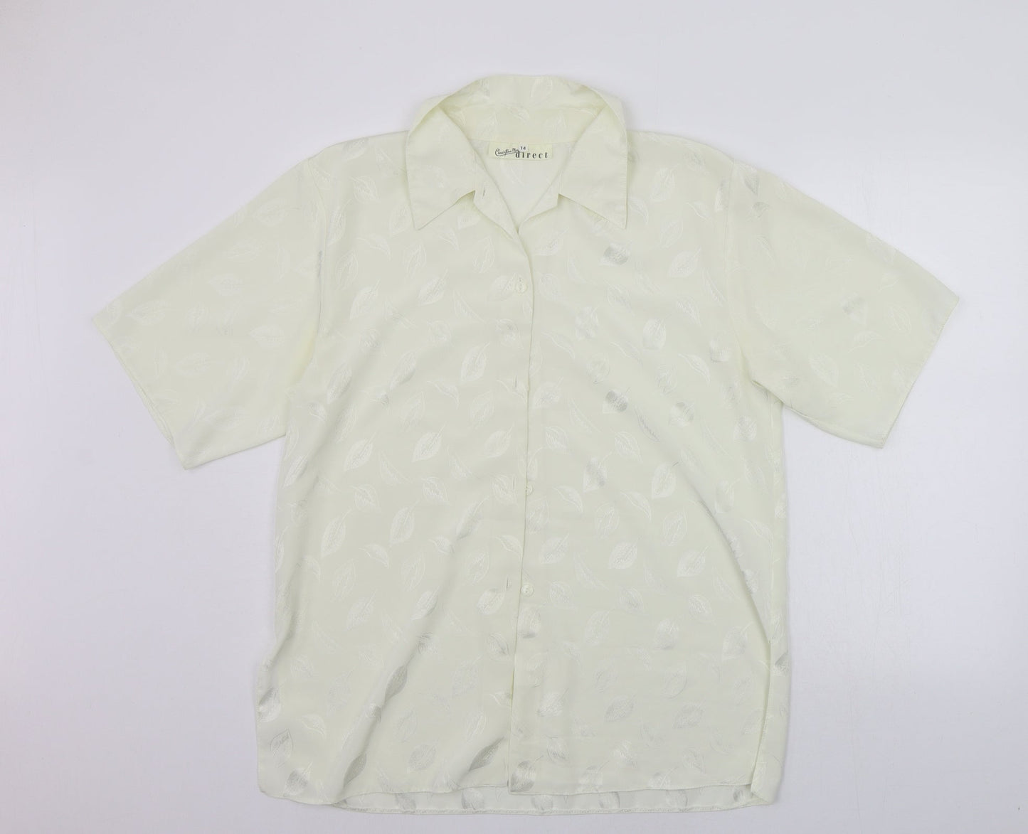 Christion marcus  Womens Yellow Geometric  Basic Button-Up Size 14