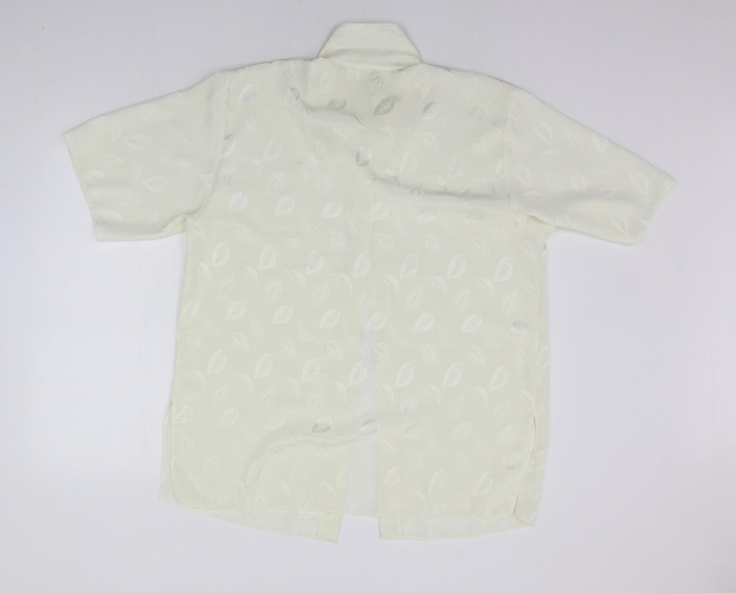 Christion marcus  Womens Yellow Geometric  Basic Button-Up Size 14