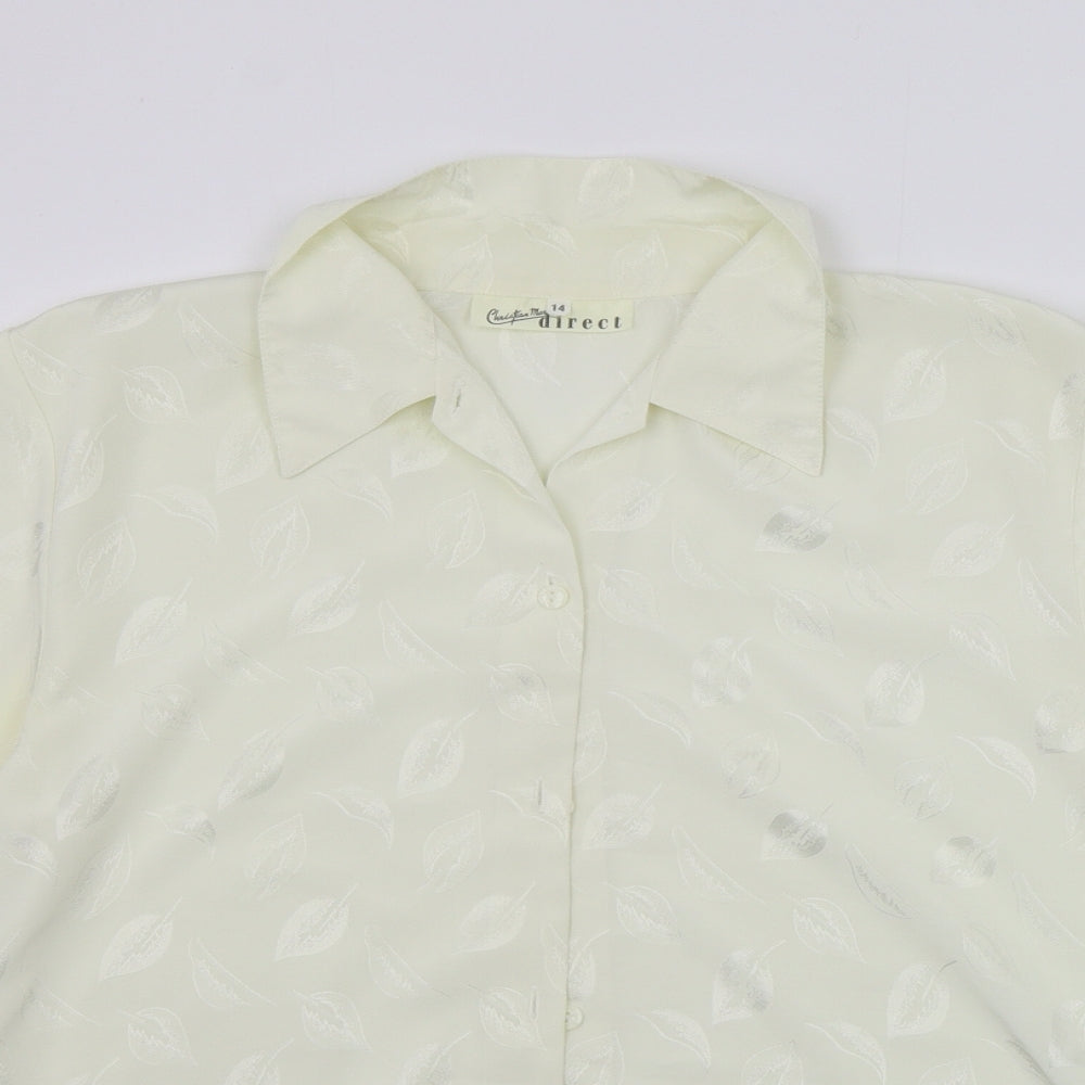 Christion marcus  Womens Yellow Geometric  Basic Button-Up Size 14