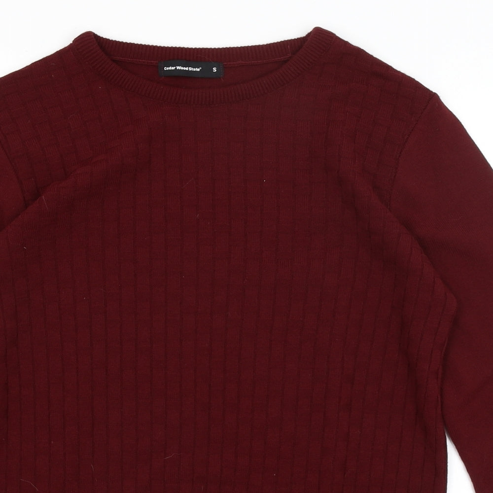 Cedar Wood State Mens Red   Pullover Jumper Size S