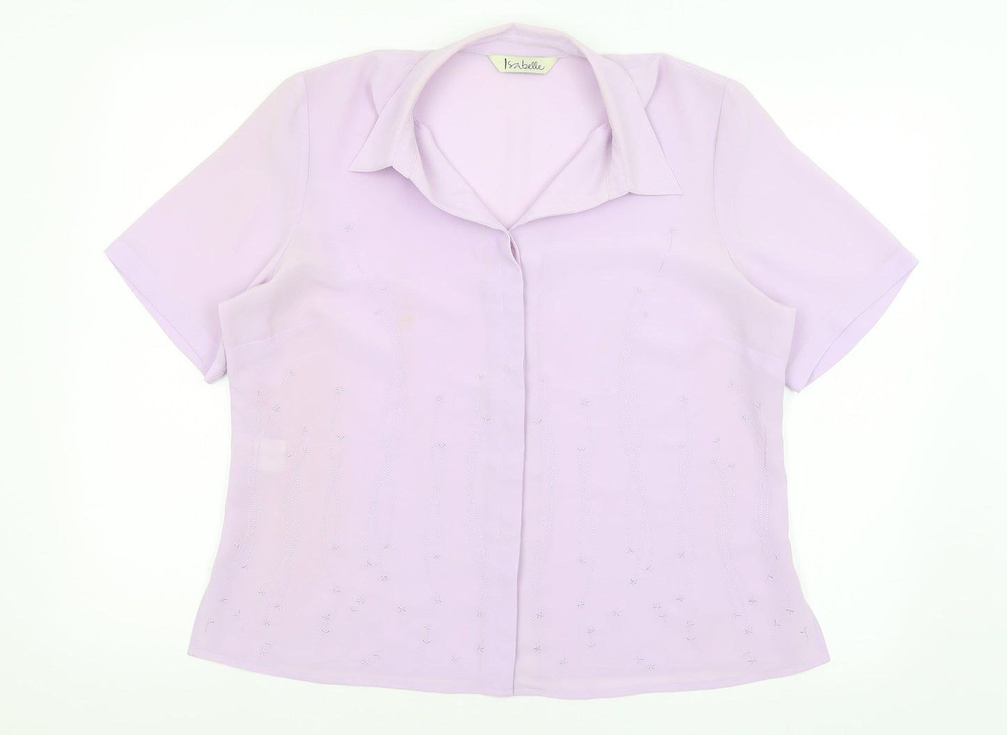 Isabelle Womens Purple   Basic Button-Up Size 16