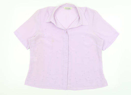Isabelle Womens Purple   Basic Button-Up Size 16