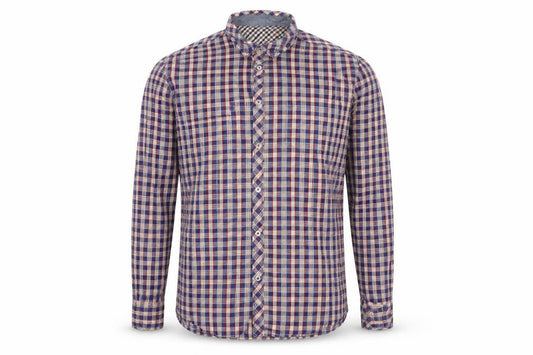 Celio Mens Blue Plaid   Button-Up Size XL