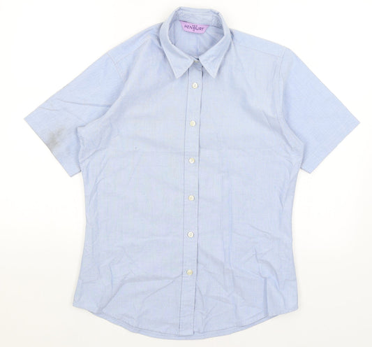 Henbury Mens Blue    Button-Up Size M