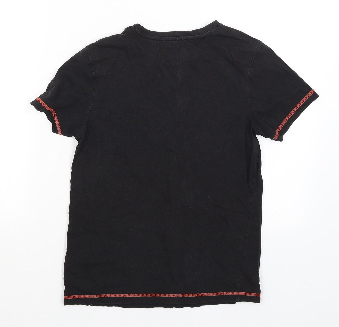 Here & There Boys Black   Basic T-Shirt Size 11-12 Years  - Skate The World