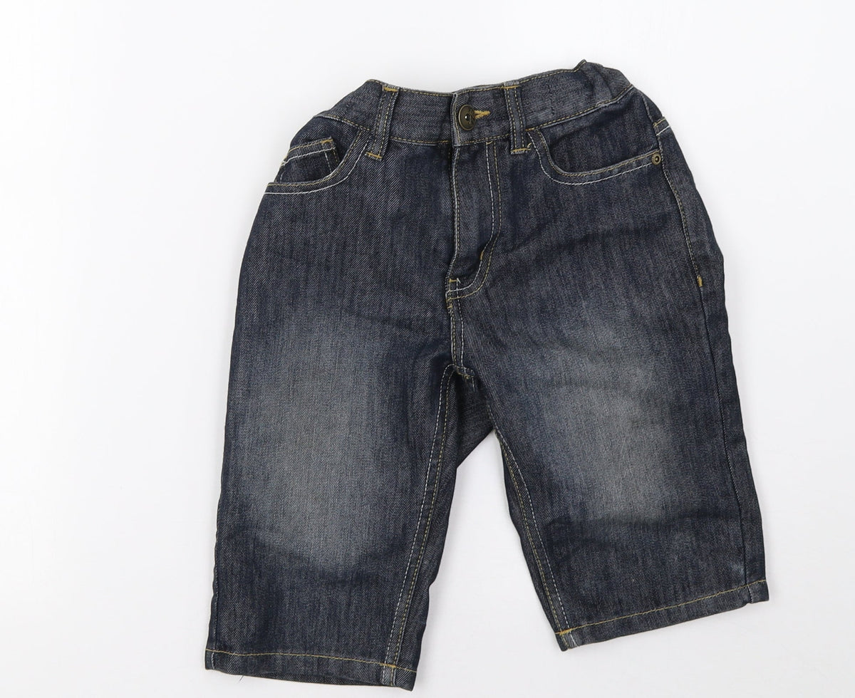 Additional front view of Urban Outlaws boys’ blue denim straight jeans, size 9, months