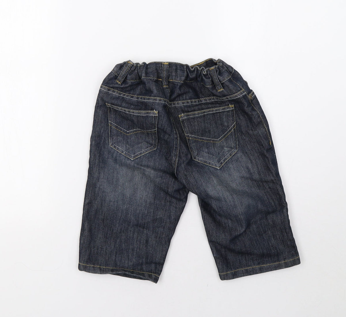 Back view of Urban Outlaws boys’ blue denim straight jeans, size 9, months