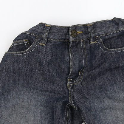 Close-up detail of Urban Outlaws boys’ blue denim straight jeans, size 9, months