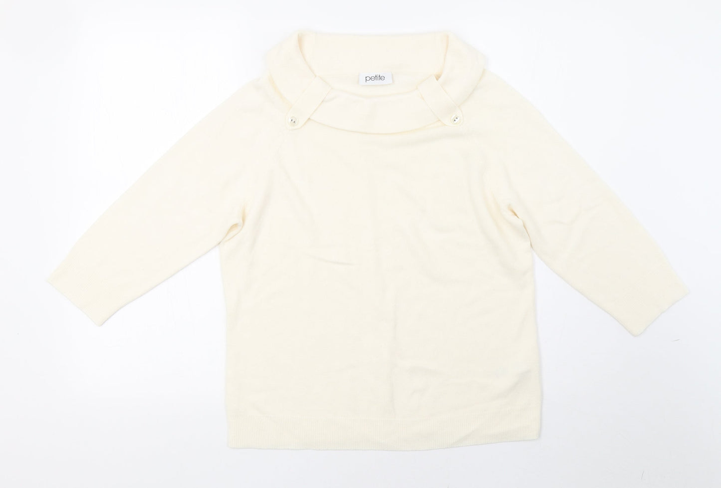 BHS Womens White  Knit Pullover Sweatshirt Size 14