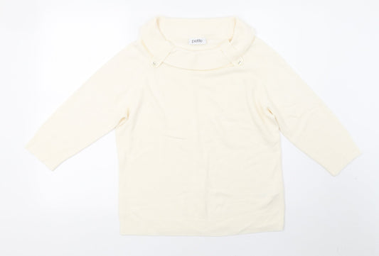 BHS Womens White  Knit Pullover Sweatshirt Size 14