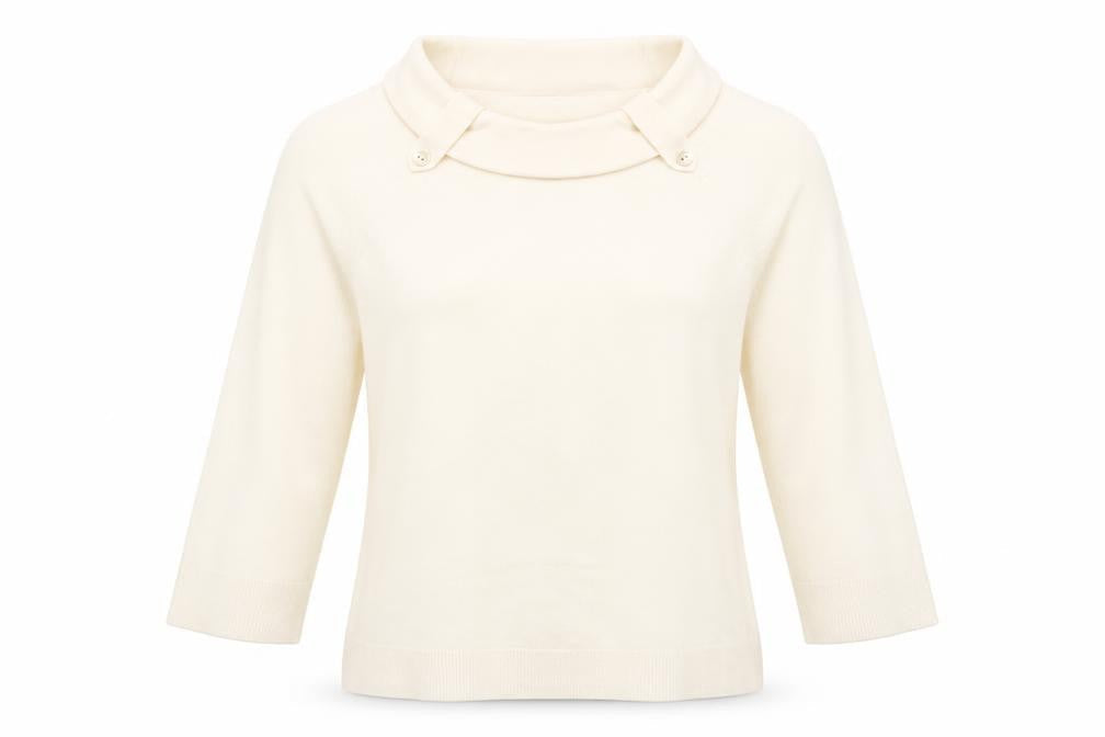 BHS Womens White  Knit Pullover Sweatshirt Size 14
