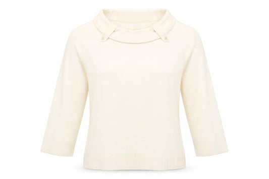 BHS Womens White  Knit Pullover Sweatshirt Size 14
