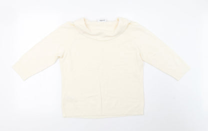 BHS Womens White  Knit Pullover Sweatshirt Size 14