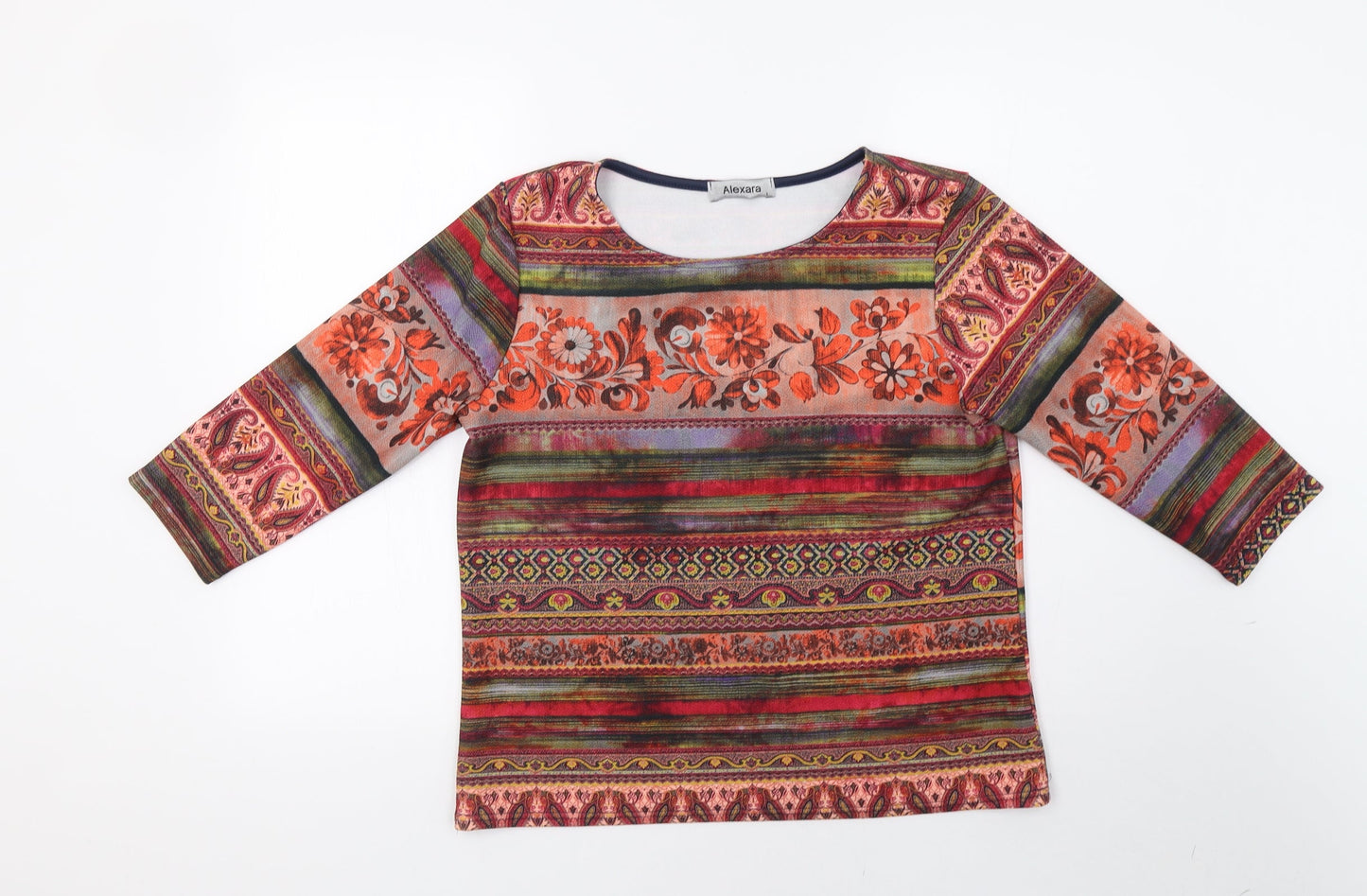 alexara Womens Orange Geometric  Pullover Sweatshirt Size L