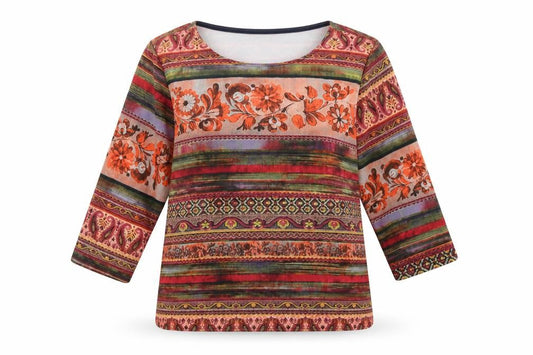 alexara Womens Orange Geometric  Pullover Sweatshirt Size L