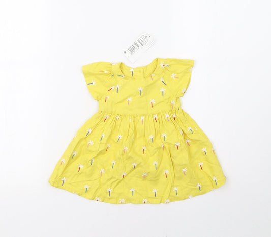 Marks and Spencer Girls Yellow Polka Dot  A-Line  Size 3-6 Months
