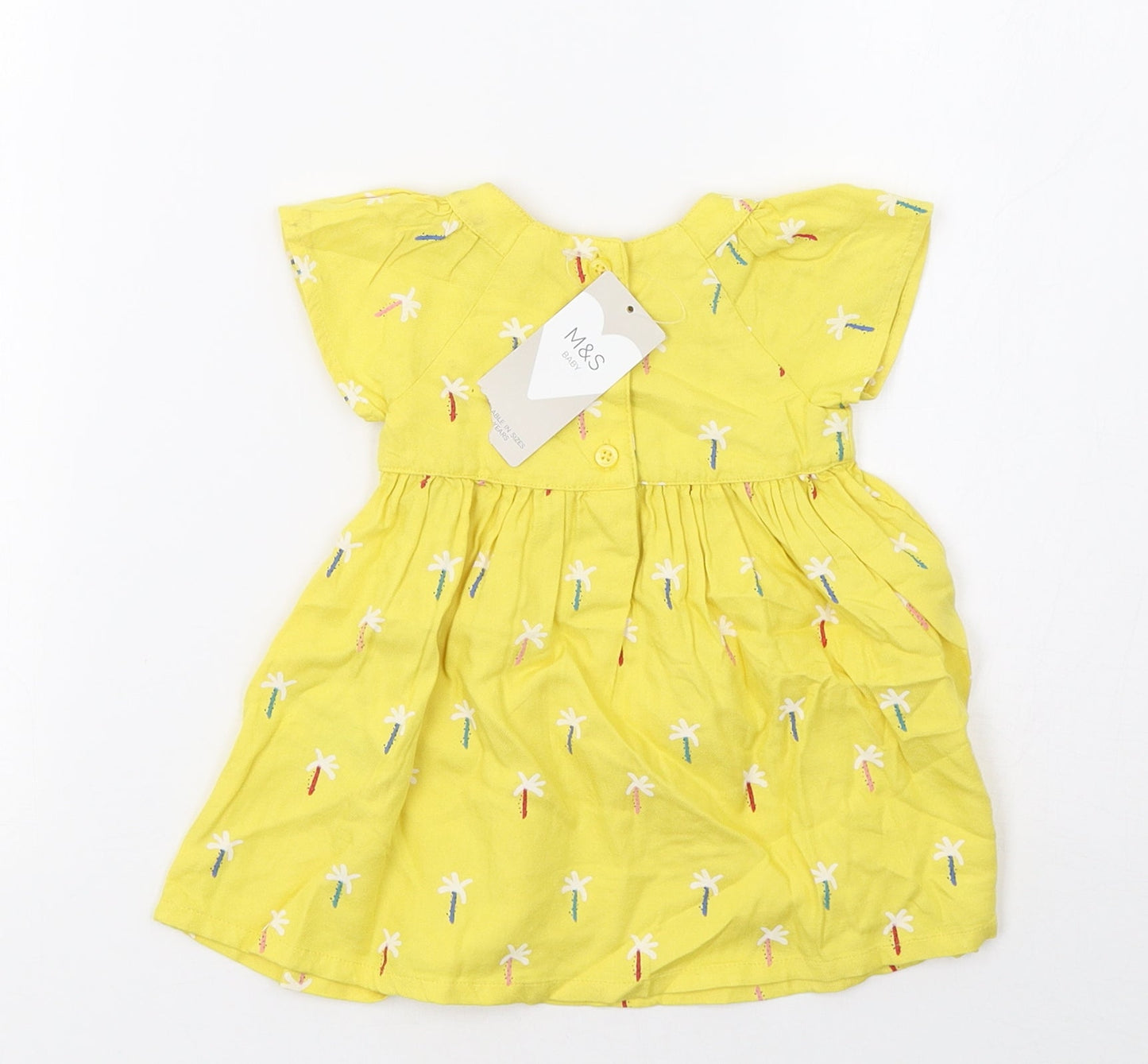 Marks and Spencer Girls Yellow Polka Dot  A-Line  Size 3-6 Months