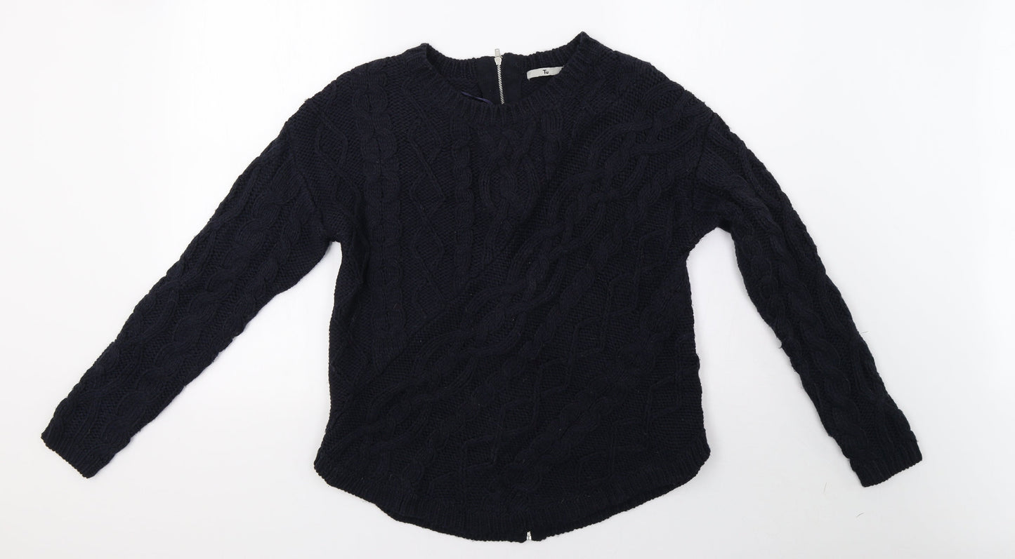 Sainsburys Womens Blue  Knit Pullover Sweatshirt Size 12