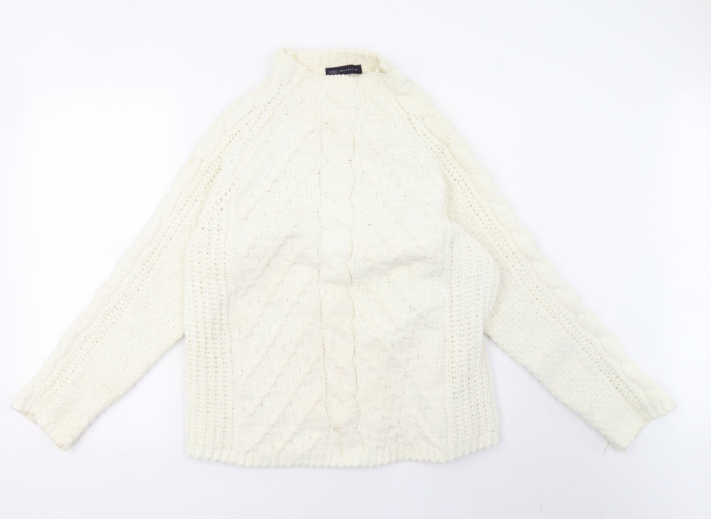 Marks and Spencer Womens White  Knit Pullover Sweatshirt Size L