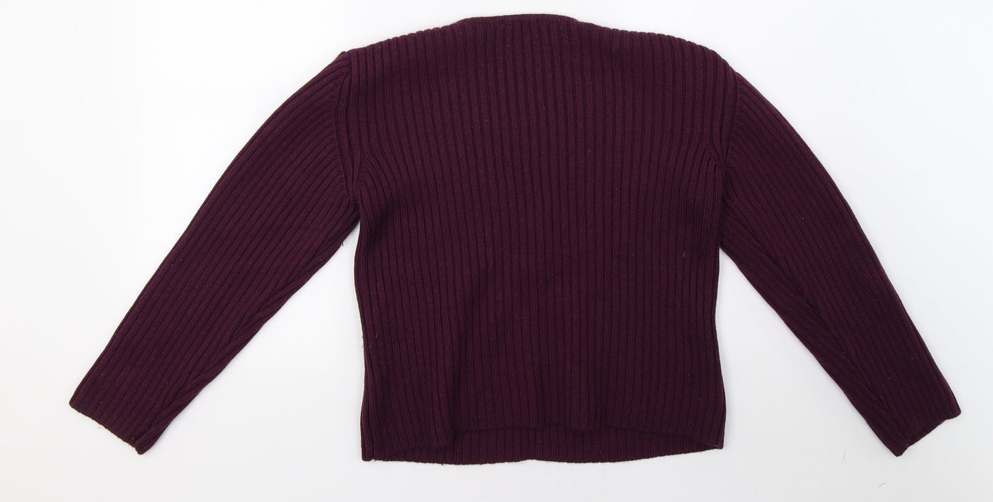 JFW Womens Purple  Knit Pullover Sweatshirt Size XL