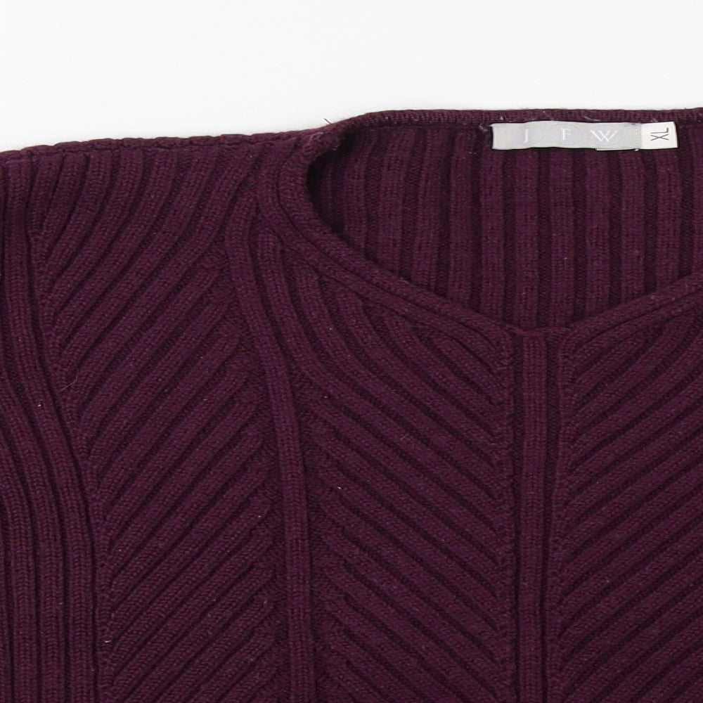 JFW Womens Purple  Knit Pullover Sweatshirt Size XL