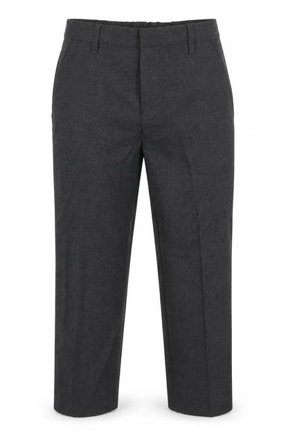 Front view of TU boys’ grey trousers, size 6, years
