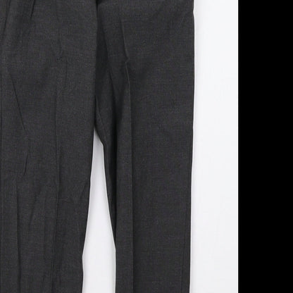 Brand and care label for TU boys’ grey trousers, size 6, years