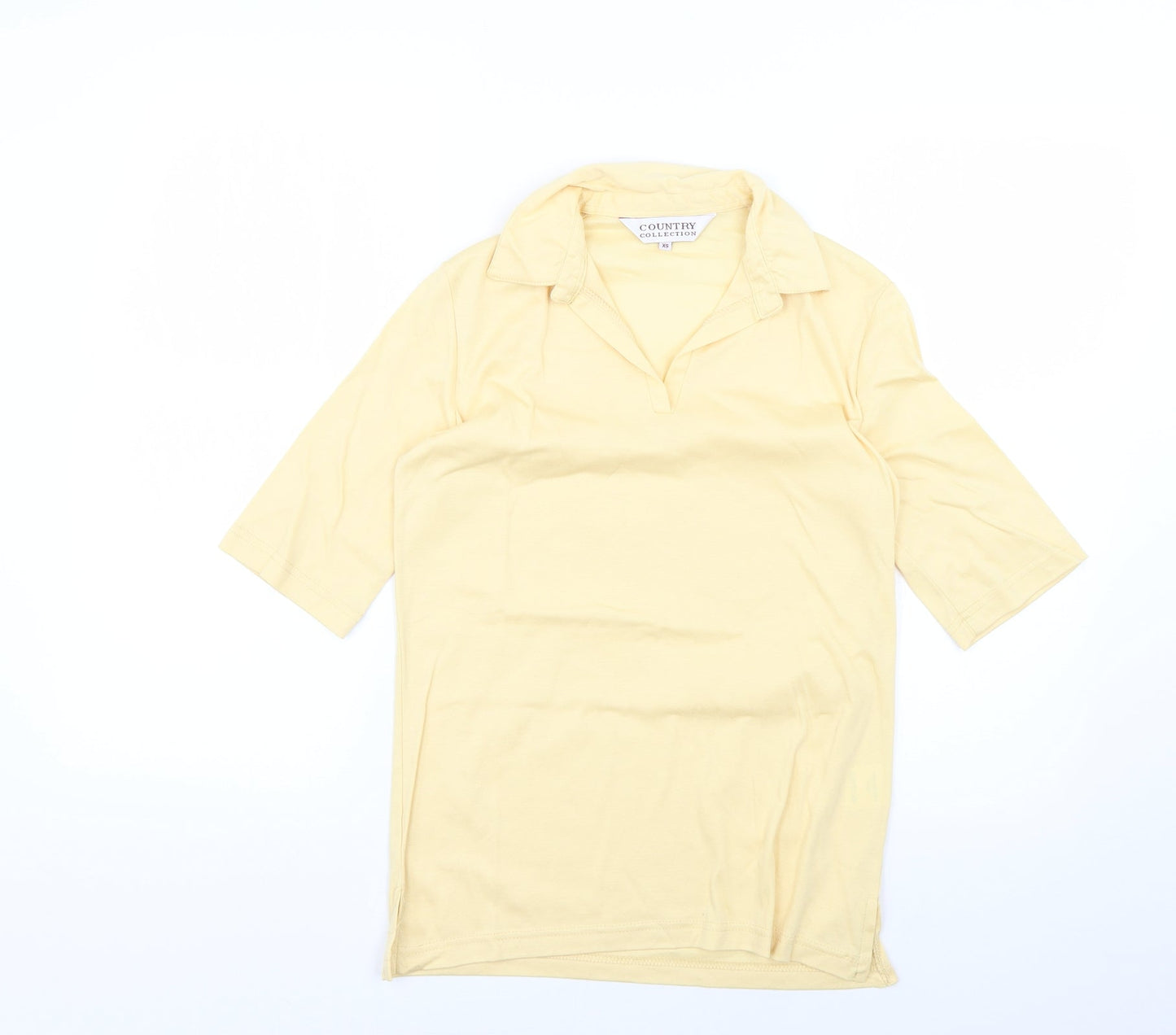 country collection Womens Yellow   Basic Polo Size XS