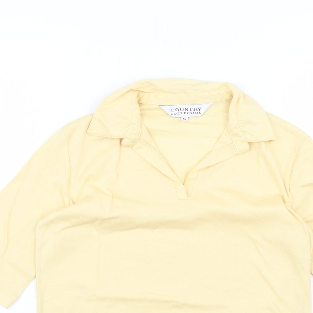 country collection Womens Yellow   Basic Polo Size XS