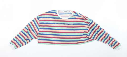 Missguided Womens Multicoloured Striped  Pullover Jumper Size 12