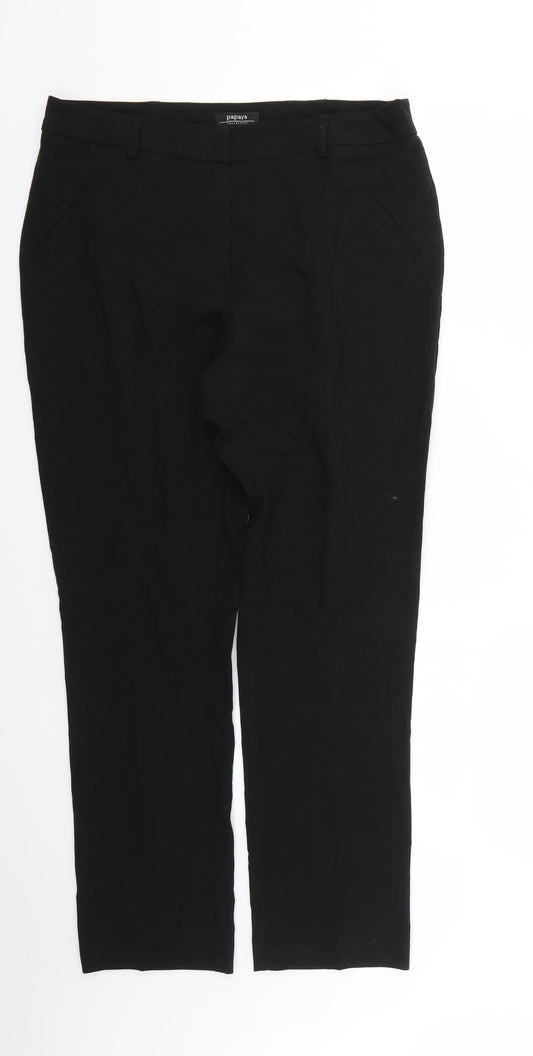 Papaya Womens Black   Trousers  Size 12 L25 in