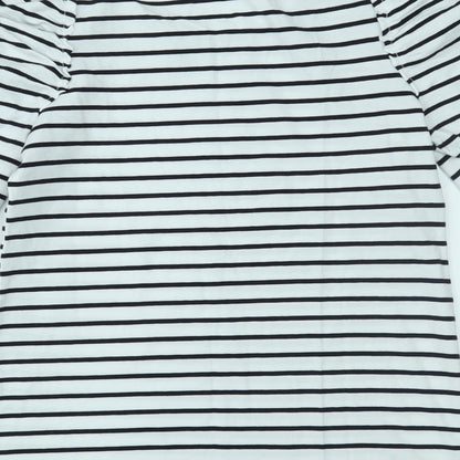 Preloved Basics Womens White Striped  Basic T-Shirt Size S - Label