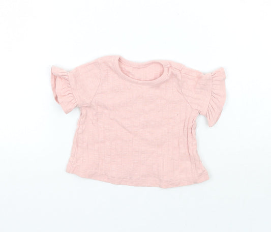 George Girls Pink   Basic T-Shirt Size 0-3 Months