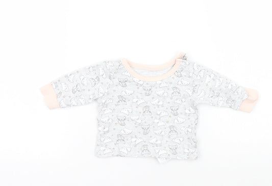Primark Boys Grey Animal Print  Basic T-Shirt Size 0-3 Months