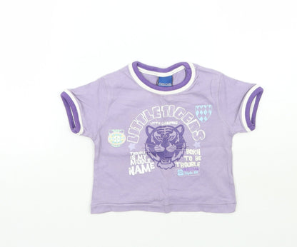 Additional front view of Cherokee Baby Purple Basic T-Shirt, size 6-9, Months