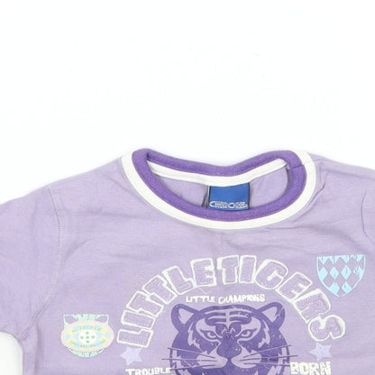 Close-up detail of Cherokee Baby Purple Basic T-Shirt, size 6-9, Months