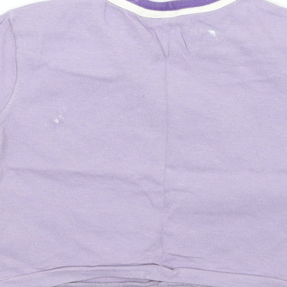 Brand and care label for Cherokee Baby Purple Basic T-Shirt, size 6-9, Months