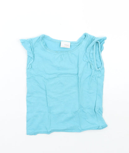 Additional front view of Next girls’ blue basic t-shirt, size 18-24, months